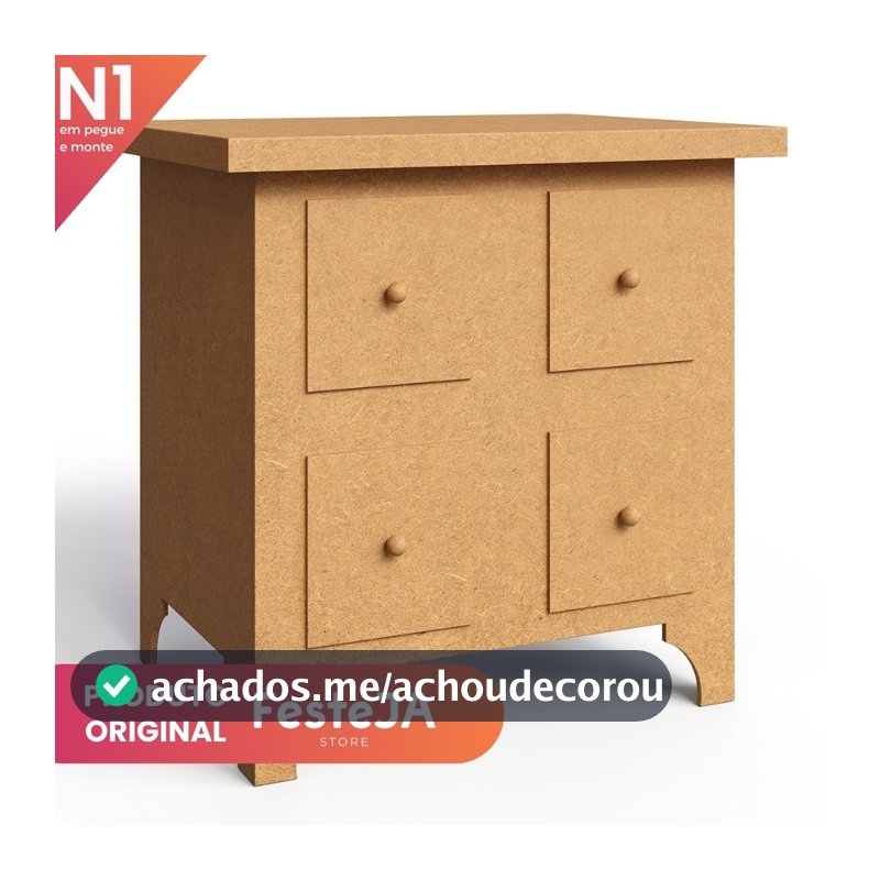 Mini Cômoda Decorativa Fake MDF Decoração Festa Evento Aniversário Casamento Cenário