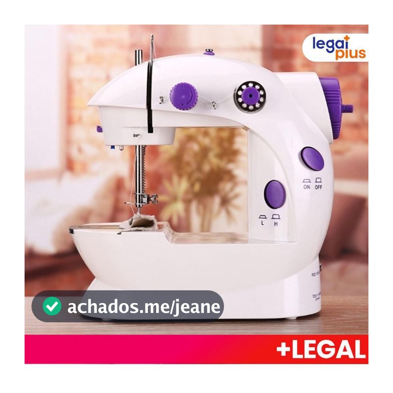 Mini Máquina Costura Portátil Com Pedal Elétrica Costureira Bivolt 110V/220V