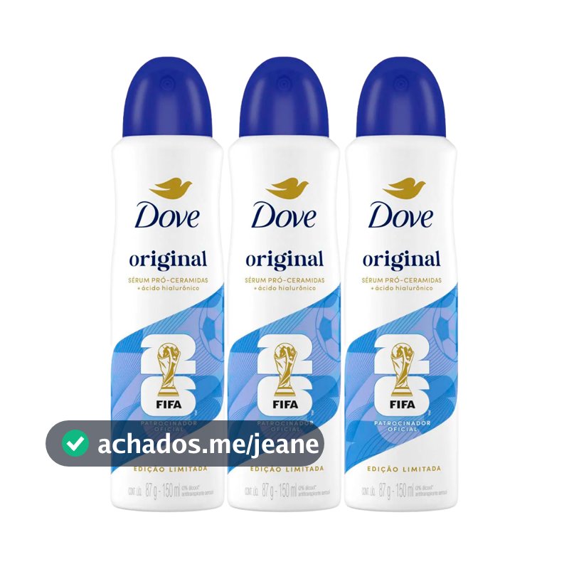 Kit  3 Unidades Desodorante Dove Original Aerosol 150ml/89g
