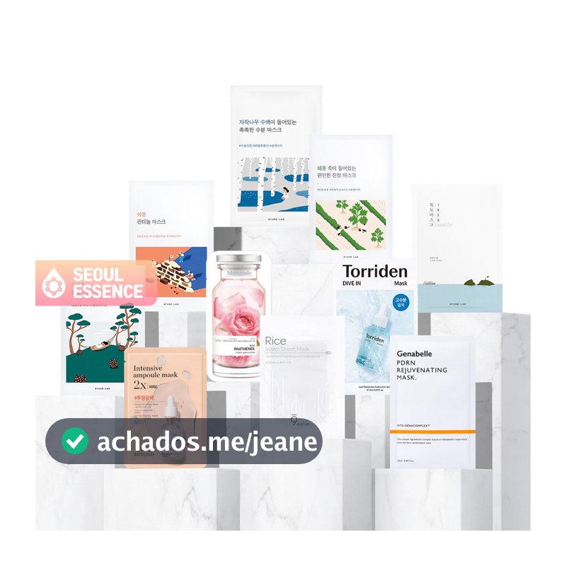 Folha De Máscara Coreana E Pacote De Modelagem Coleção De Almofadas-Round Lab , Beyond , Mamonde . 9 Desejos , Torriden , Genabelle ETC