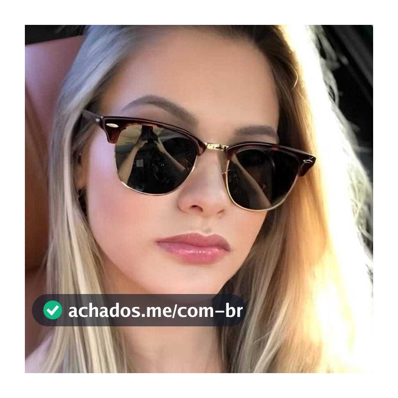 Óculos de Sol Unissex UV400 Retrô Clássico Armação Resistente Preto Dourado Marrom