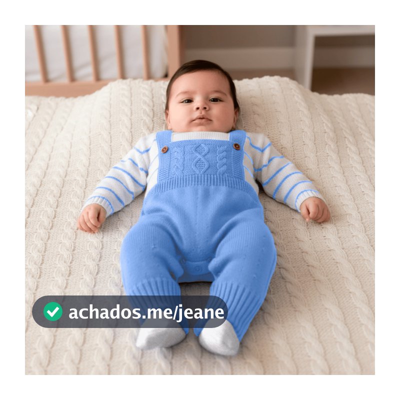 Macacão Bebê Menino e Menina Manga Longa Tricot Premium Jardineira Recém Nascido  Saia Maternidade