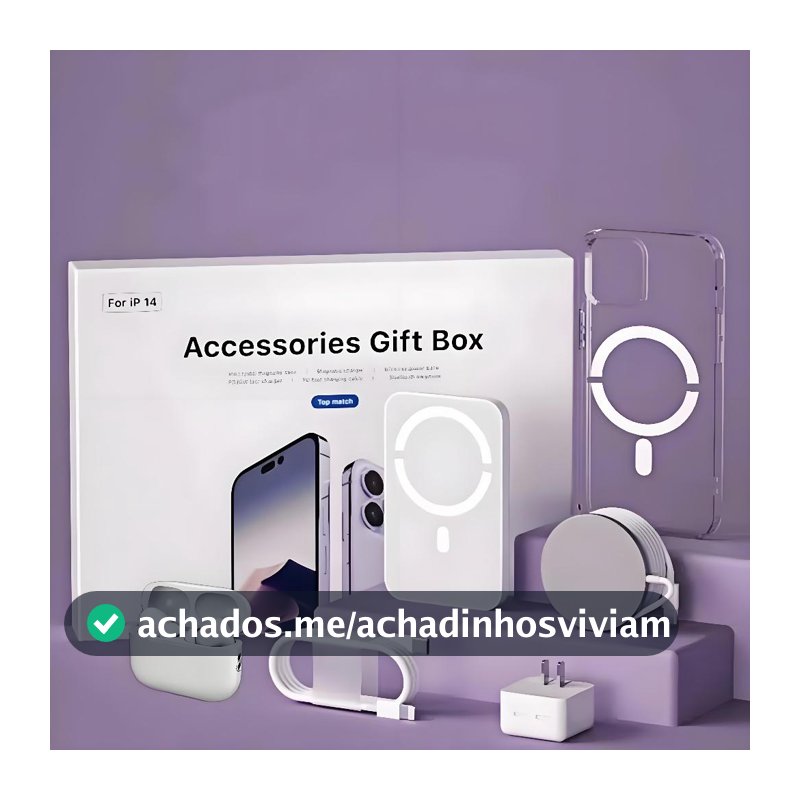 Kit Completo para iPhone 6/13/14/15 - Carregador Indutivo, Cabo de Dados, Fone Bluetooth e Power Bank P2
