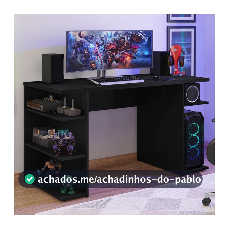 Mesa para Computador Gamer Escrivaninha 9409 Madesa - Preto