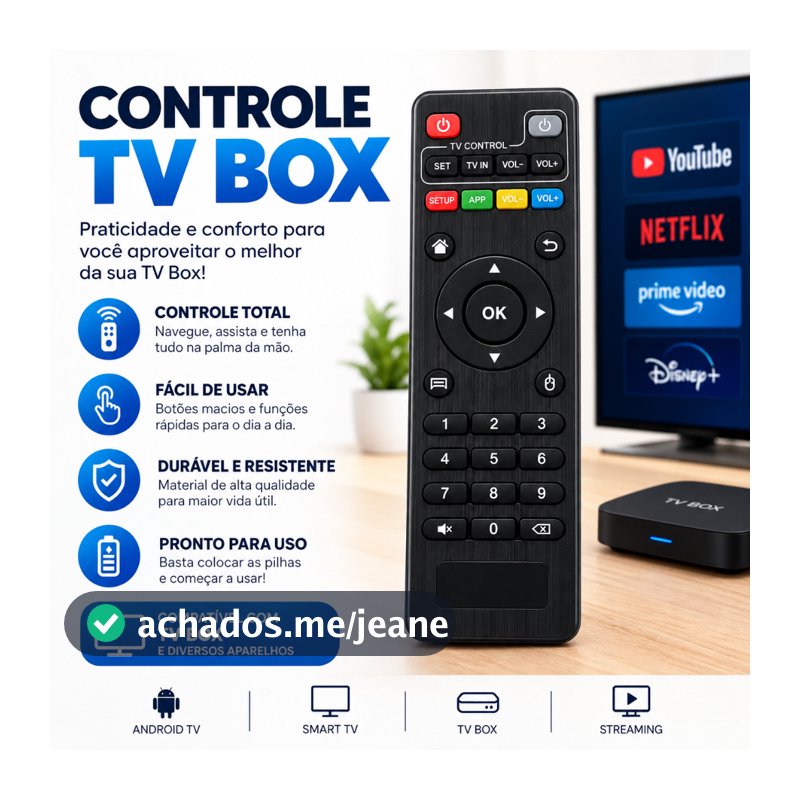 Controle Remoto Tv box smart Pro 4k Universal