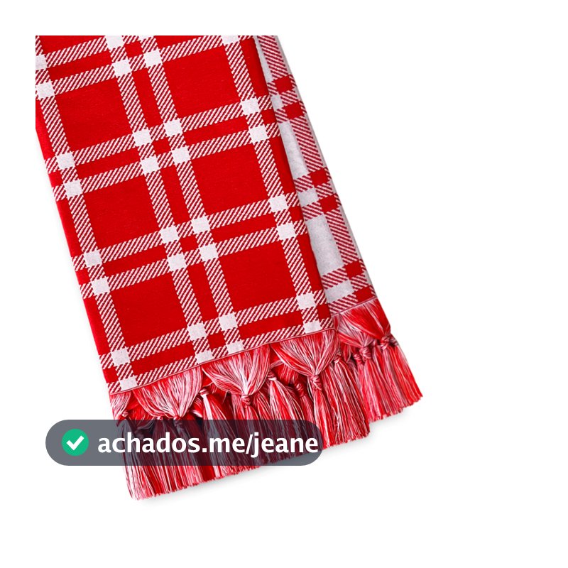 Manta Xale de Sofá e Cama Natalina Xadrez Vermelho Dupla Face