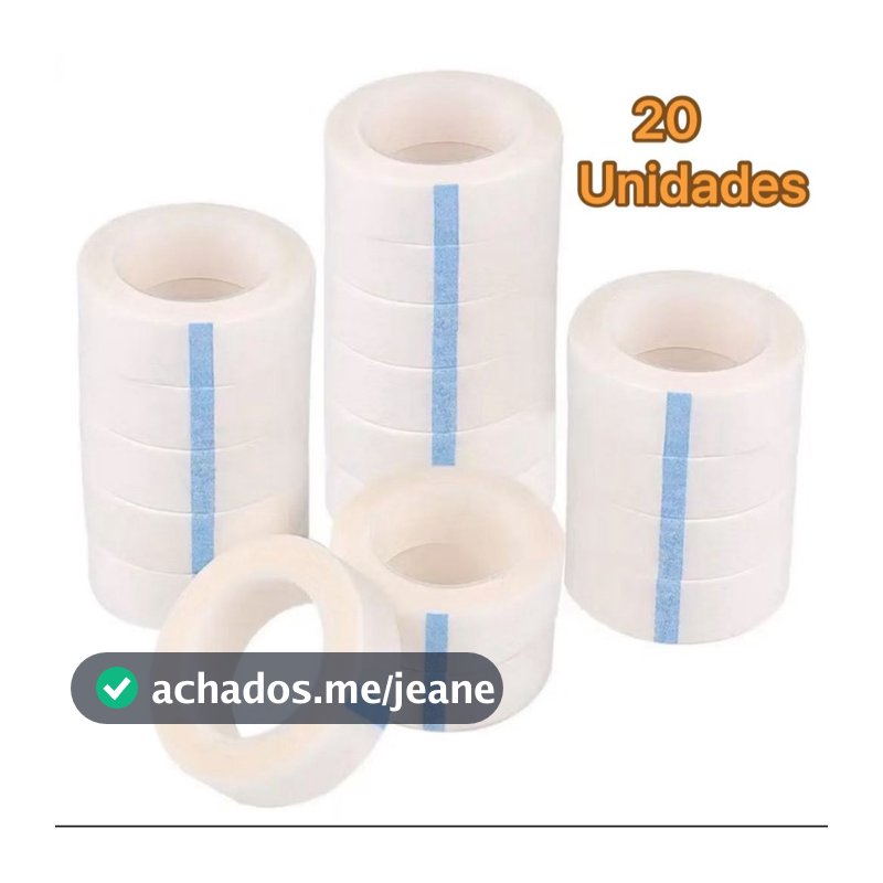 Kit 20 Fitas Micropore Antialérgica Alongamento e Extensão Cílios 10m