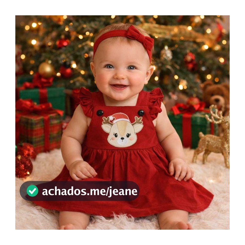 Vestido Bebê Menina Salopete Rena 100% Algodão