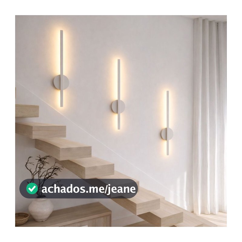 Kit 2 Arandela Fit Led Slim De Parede Linear 60cm Luz Indireta Led Integrado