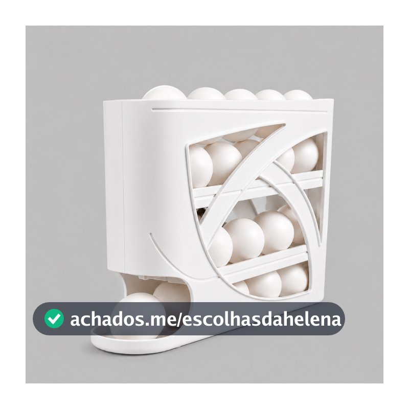 Porta ovos 4 andares em plastico para geladeira Organizador 30 ovo sistema rolante automatico