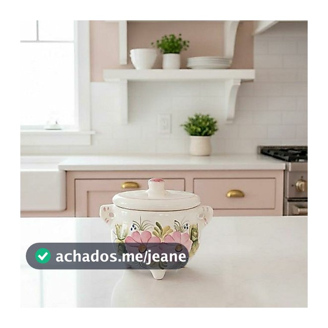 Pote Mantimento Em Cerâmica Esmaltada Decorada Caixa lisa c/ Tampa e Alça Multiuso Bomboniere Cozinha