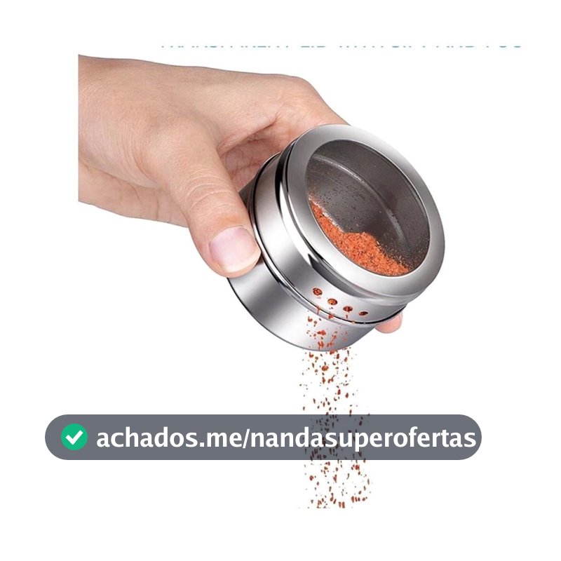 4/8 PÇS Porta Condimento Tempero Inox Magnético Imã Geladeira