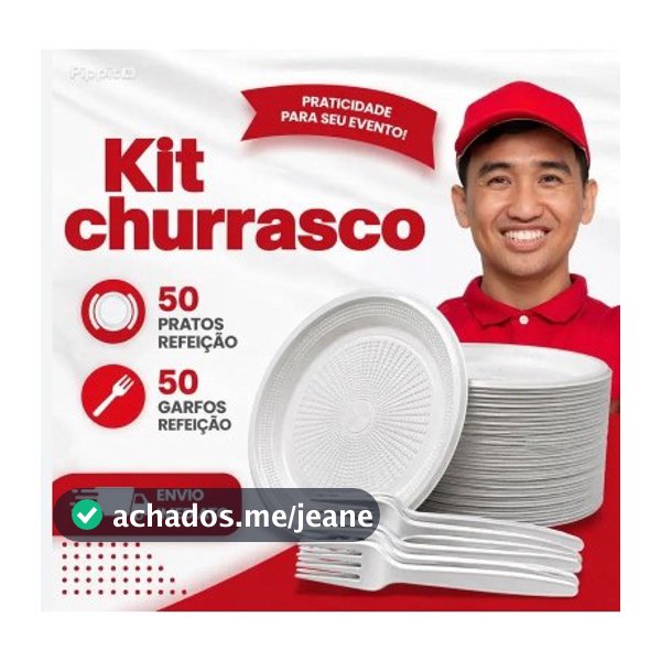 Kit Descartáveis Refeição 50 Pratos E 50 Garfos Total 100 UND