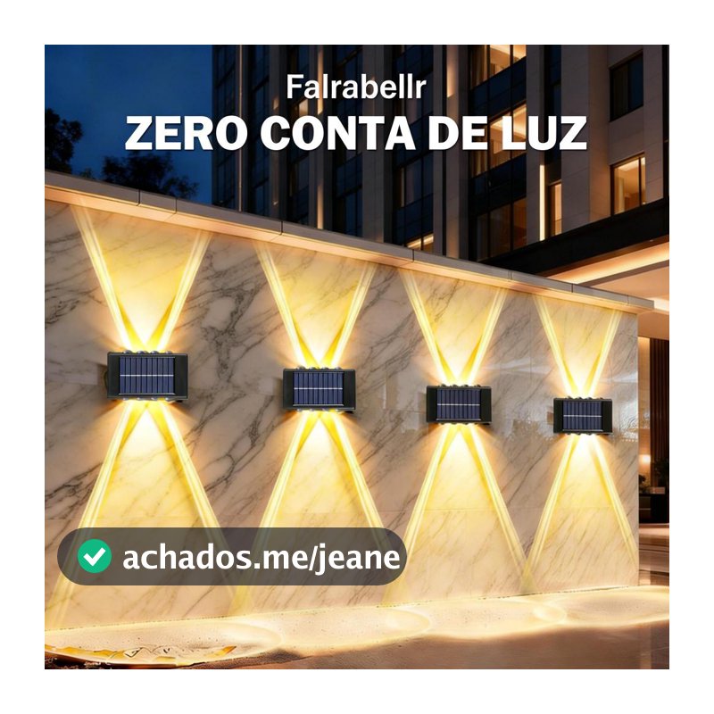 2-10 peças Luminária Solar de Parede 6/8/10/12 LEDs Luz Quente Automática à Prova d‘Água Externa