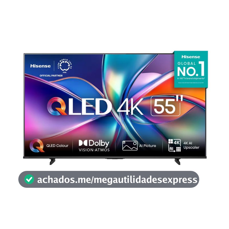 Smart TV 55 4K UHD QLED 55Q6QV HDR10 Dolby Atmos Vidaa U9 Hisense