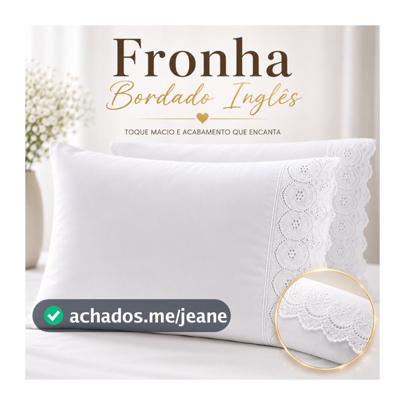 Kit 2 Fronhas 400 Fios Micropercal Bordado Inglês 70x50 Luxo Hotel Toque Macio