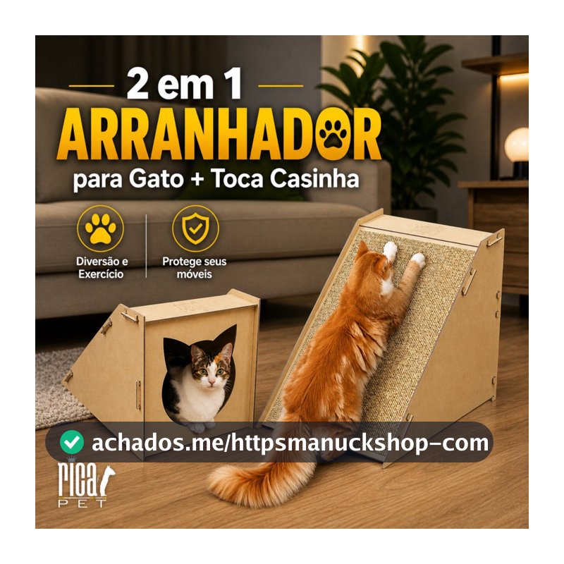 Arranhador Gato Rampa Anti Estresse Brinquedo Tóca Casinha Ricapet