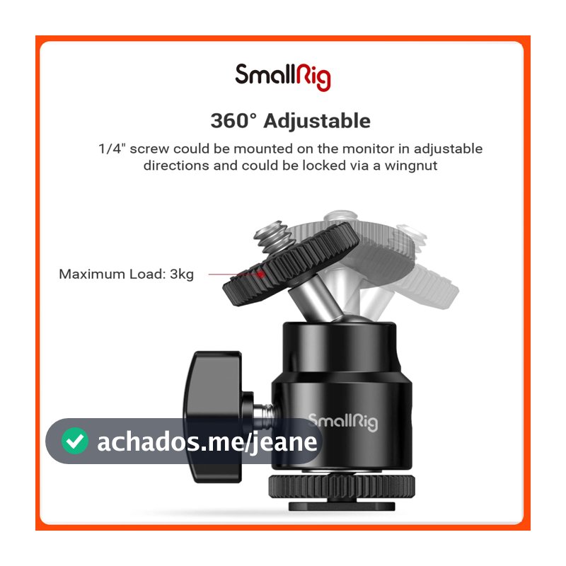 Adaptador Para Monitor LCD Smallrig 1/4 " Com Parafuso Adicional Câmeras , Canon/Nikon Olympus Pentax Panasonic Fujifilm Kodak-761