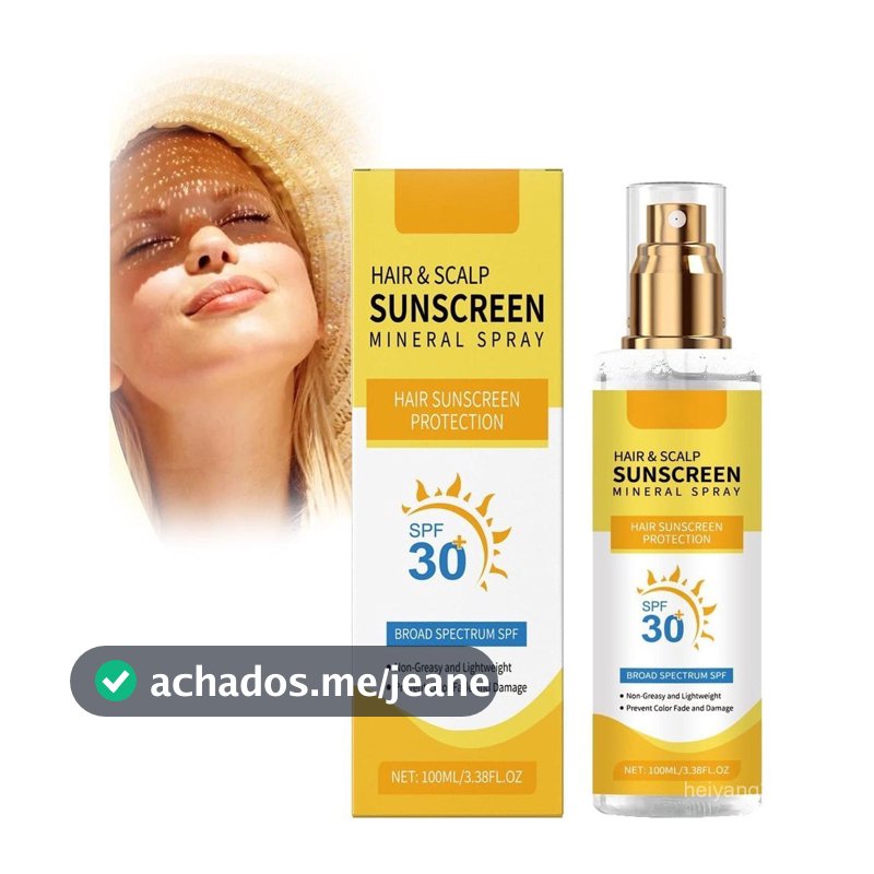Protetor Solar para Cabelo e Couro Cabeludo, Spray Protetor Solar para Cabelo e Couro Cabeludo FPS30, Spray Protetor Sol