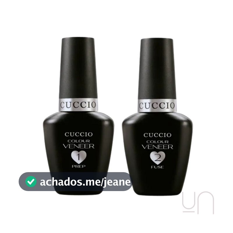 Kit Passo 1 + Passo 2 Fuse Veneer 13ml Cuccio Preparadores Unhas de Gel Desidratador e Adesivador
