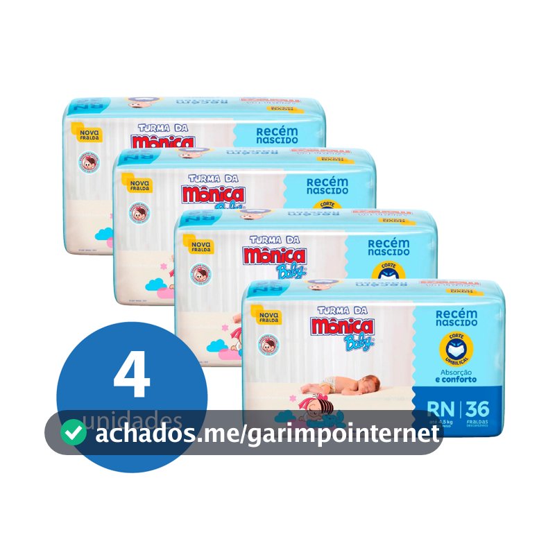 KIT Fralda Turma da Mônica RN - 144 Unidades