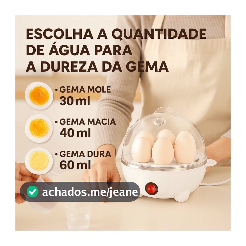 Cozedor De Ovos Máquina De Cozinhar 110 ou 220 Cores Diversas Cabe 7 Ovos
