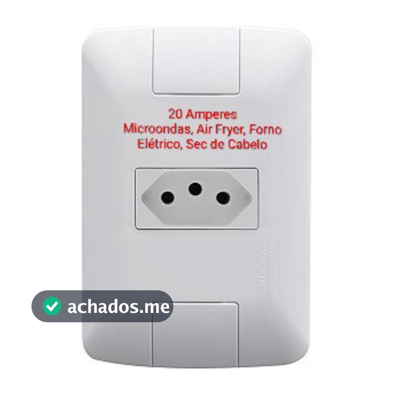 Tomada 20A Ária/Lux Tramontina Original Microondas Secador de cabelo Air Fryer Forno Elétrico Sanduicheira/Grill
