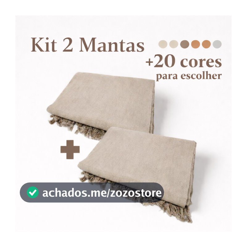 Kit 2 Mantas Decorativas Para Sofá/Cama 100% Algodão Gigante Luxuosa Decorativa Protetora Tamanho 210X120 Casa Nova