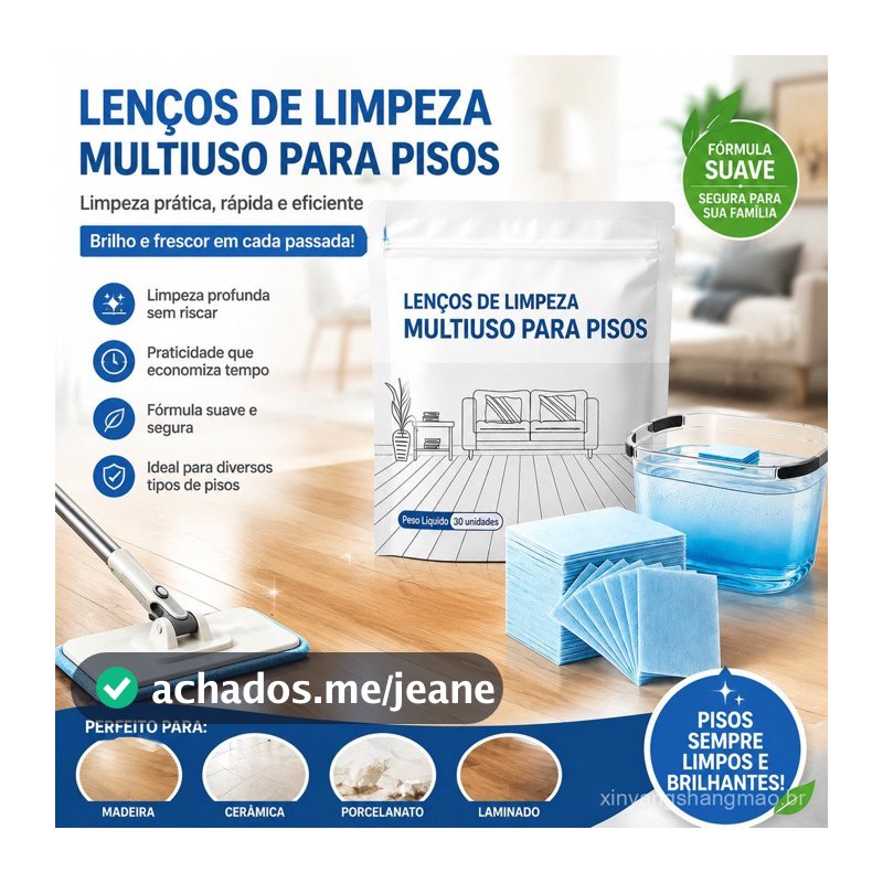 Comprimidos De Limpeza De Piso 30 Unidades De Madeira Multiefeitos Com Aroma Fresco