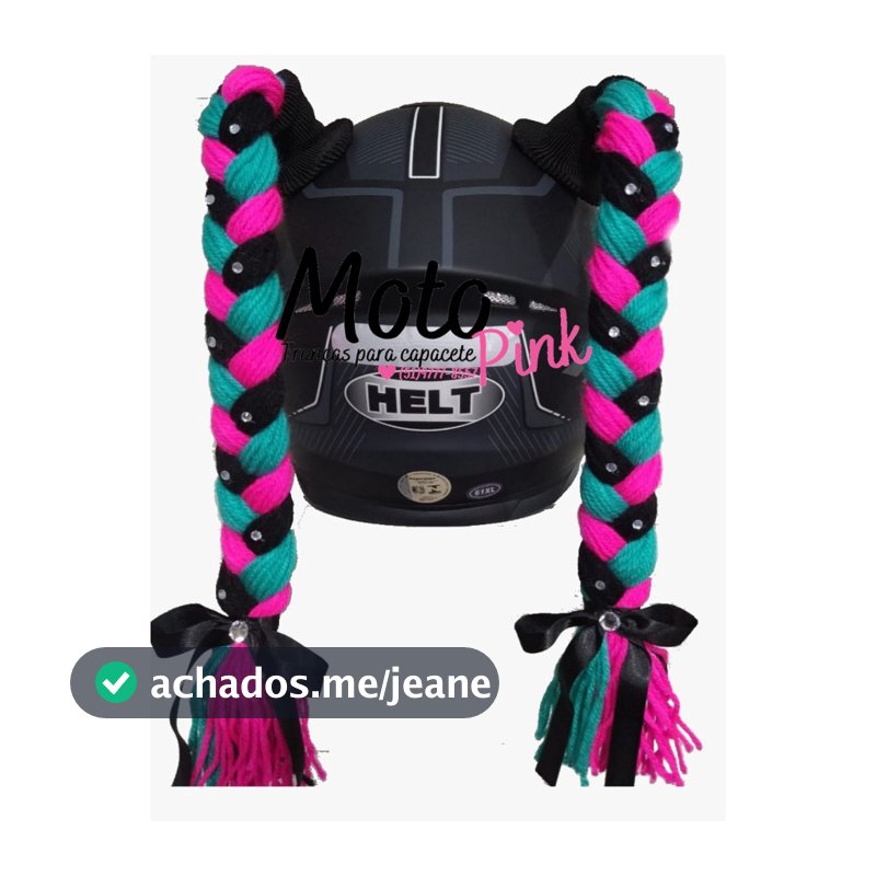 TRANÇA PARA CAPACETE PAR MOTO PINK, XUQUINHA PARA CAPACETE, TRANCINHA DE CAPACETE PAR ENVIO IMEDIATO