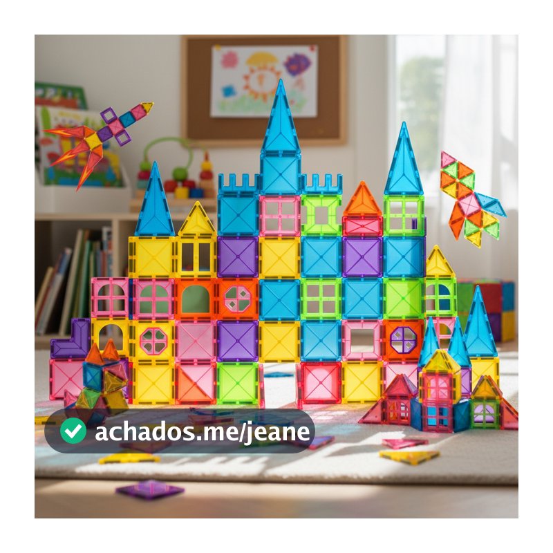 BRASTOY Kit de Blocos Magnéticos para Crianças com 120 Peças /38 Peças– Coloridos com Textura Fosca