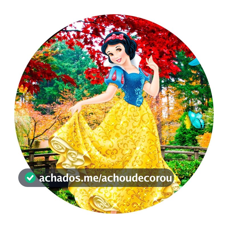 Painel Redondo Tema Branca de Neve Em Tecido Veste fácil