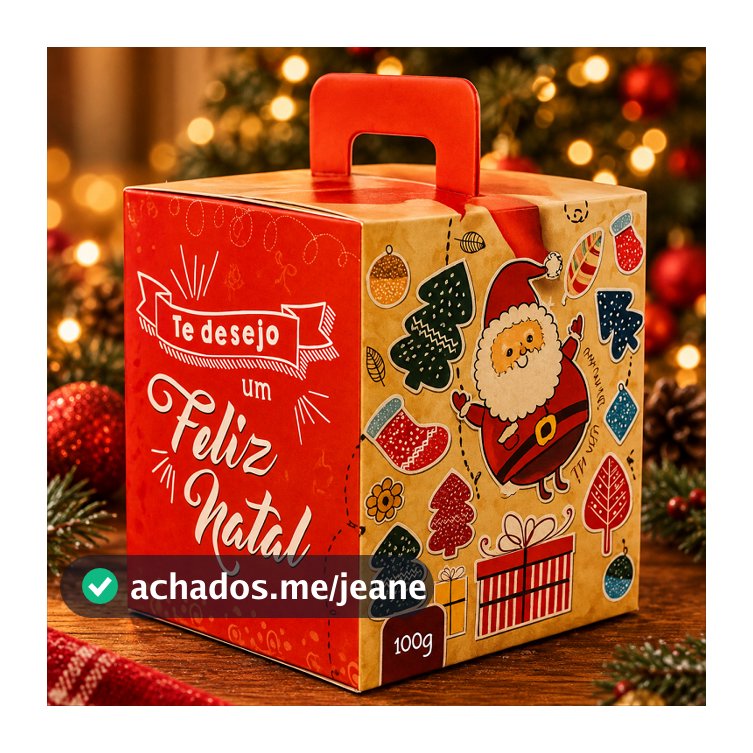 (50 Unid.) Embalagem Panetone 100g 250g 500g Caixa Caixinha de Mini Panetone Natal Chocotone