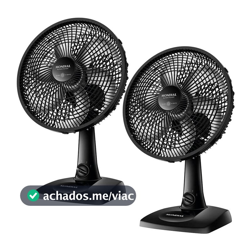 Kit 2 Ventiladores de mesa 30 cm 6 pás com 3 velocidades VSP-30-B Mondial