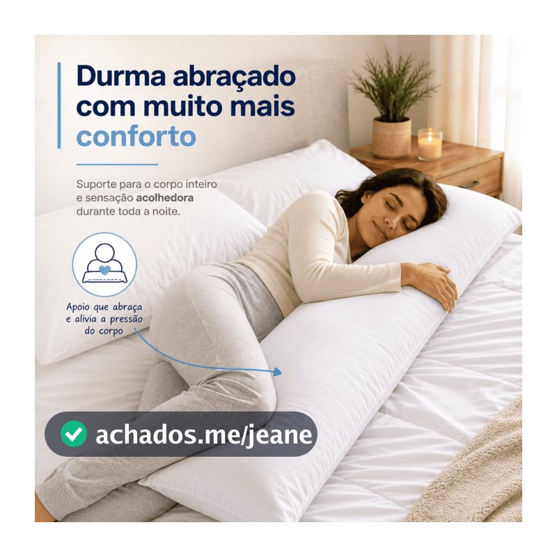 Travesseiro De Corpo Xuxao Gigante 1,30m x 40cm Fibra Siliconada Firme Antialérgico Lavável