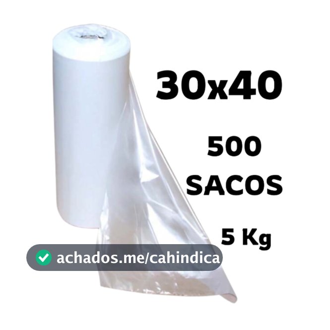 Bobina Picotada Saco Plástico de Mercado 30x40 c/500 Unidades 5Kg | Direto da Fábrica