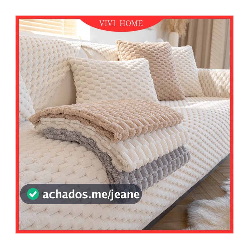 Capa De Sofá 1 2 3 4 Lugares Em Forma De l Nordic Simplicidade Toalha Slipcover Cobertor Almofada De Pelúcia Traseira