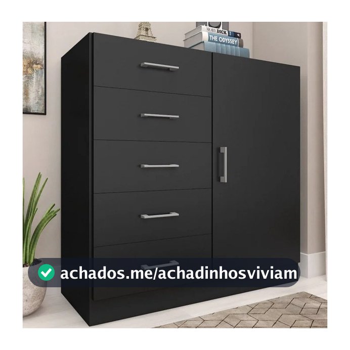 Cômoda Paolo 5 Gavetas 1 Porta Sapateira  Shark Móveis