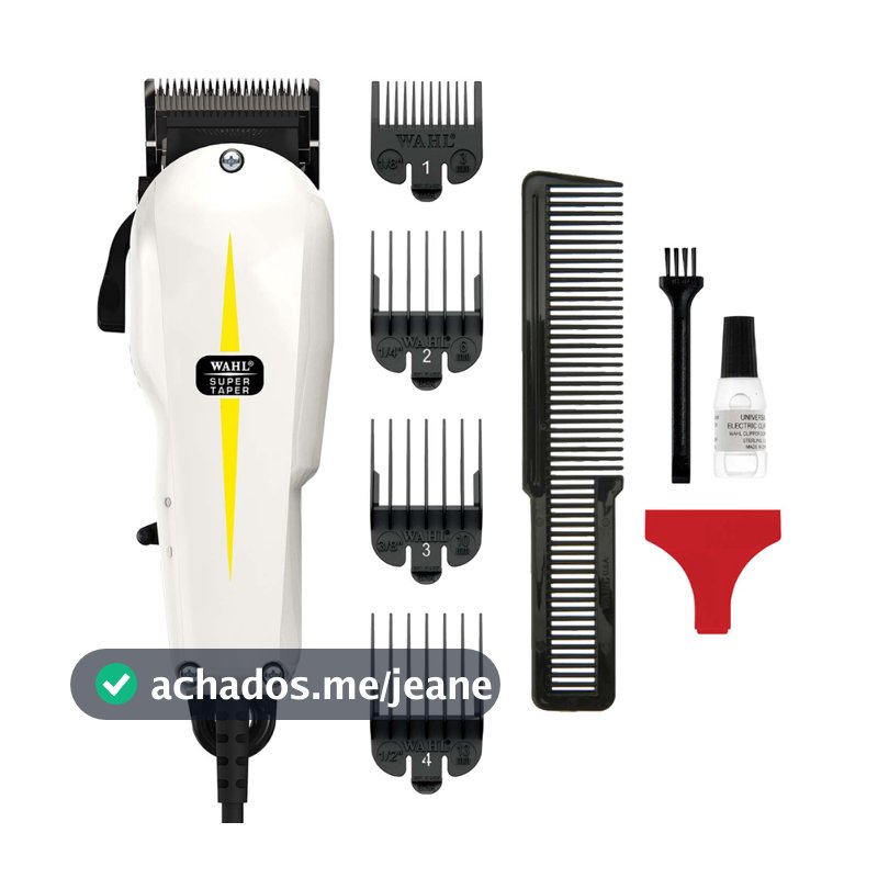 Wahl Maquina De Cortar Cabelo Super Taper Profissional Branco Com Fio Motor V5000