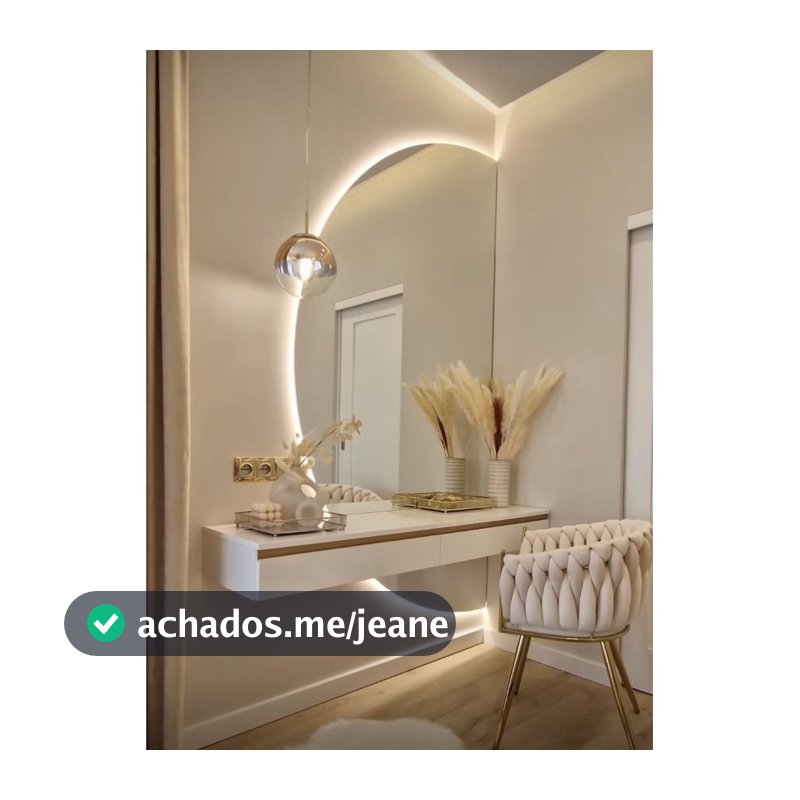 Espelho Orgânico Luz Led Meia Lua de Vidro Lapidado Espelho Para Banheiro Espelho Para Quarto Espelho Para Sala