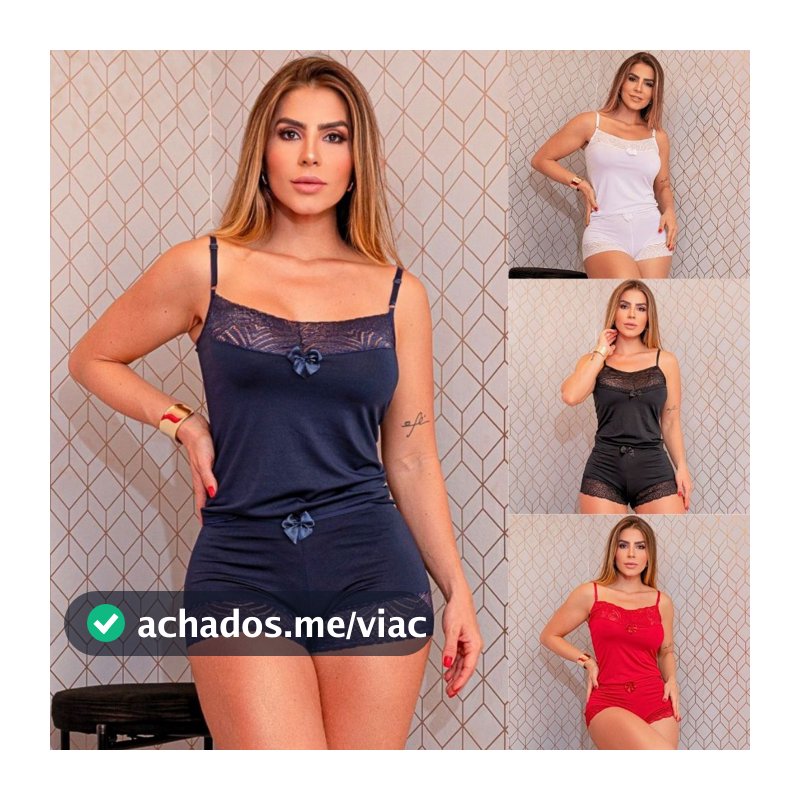 Pijama Baby Doll Sensual Top Doll Curtinho Sensual Confortável Sem Bojo Completo Oferta Envio 24H