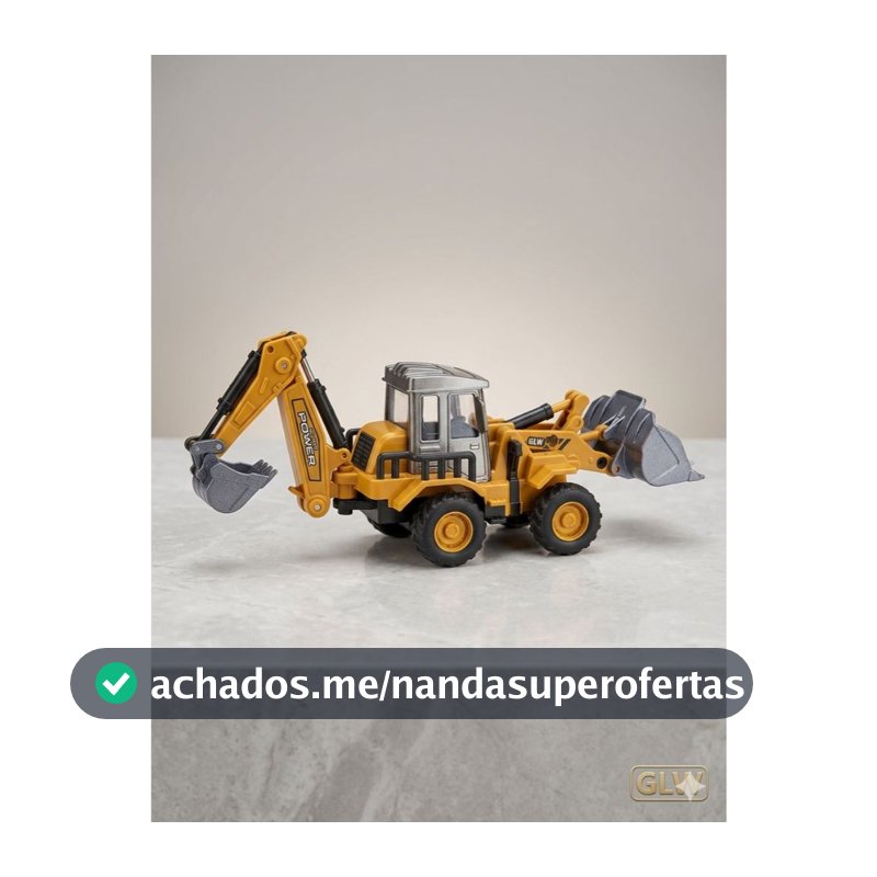 Retroescavadeira de Brinquedo Realista - Trator Miniatura Articulado com Caçamba de Metal/ABS