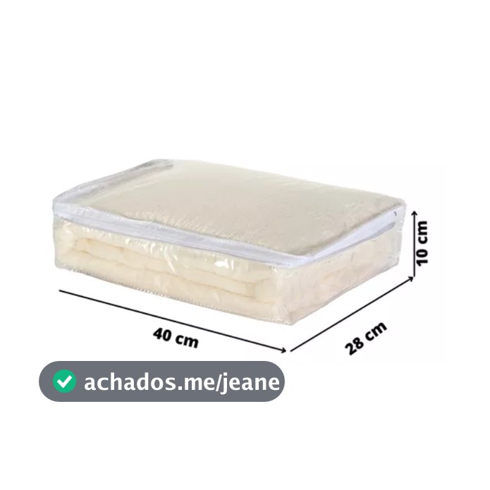 Organizador Multiuso Transparente de PVC Cristal com Zíper P Guarda Roupas Cama Lençol Fronha Peças