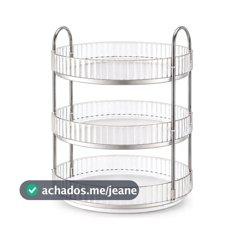 Organizador Giratório Acrílico 2 e 3 Andares Cantinho do Café Porta Temperos de Cozinha Bancada 360 Graus