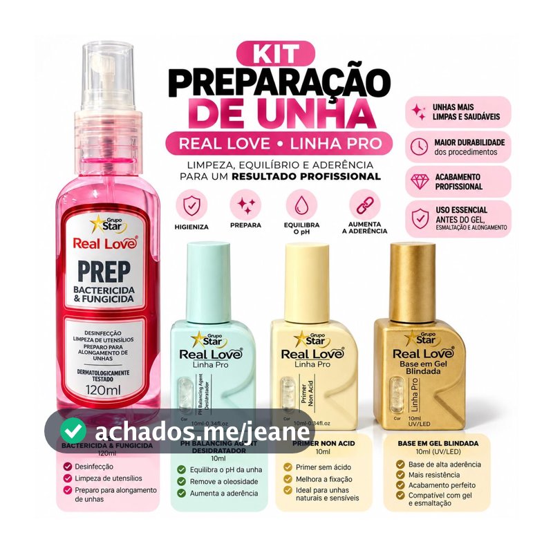 Kit Real Love Linha Pro Para Alongamento preparação de Unha