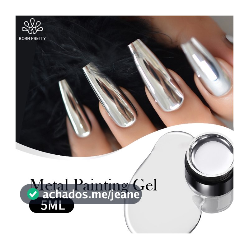 BORN PRETTY Super Brilhante Gel Unhas De Pintura Metálico Polimento Ouro Prata Espelho De Unhas Linhas Francesas 5ML