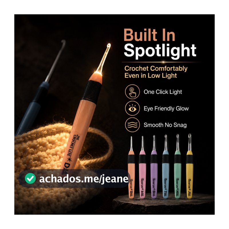 1Pc 2,5-6,5mm Agulha De Crochê De Luz LED Tricô Acessórios Ferramenta Bricolagem De Luminosa
