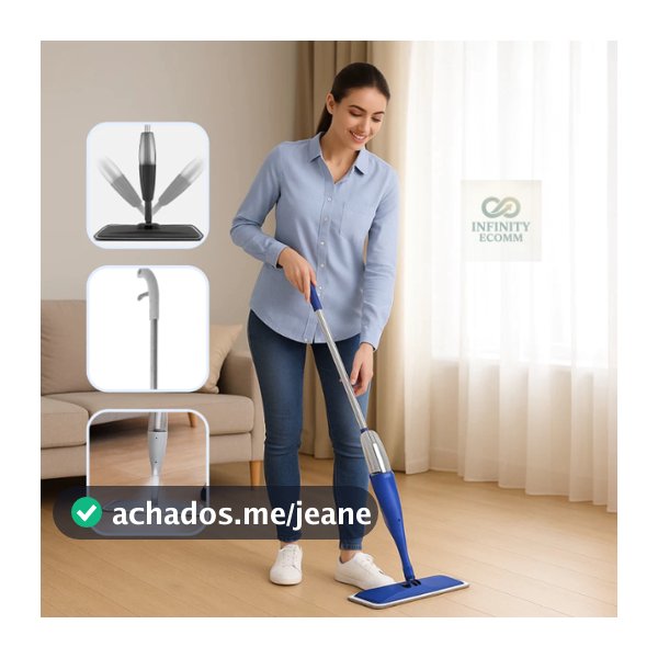 Vassoura Rodo Magico Mop Spray Giratório Reservatório Rodo Limpeza Esfregão Microfibra Lavável