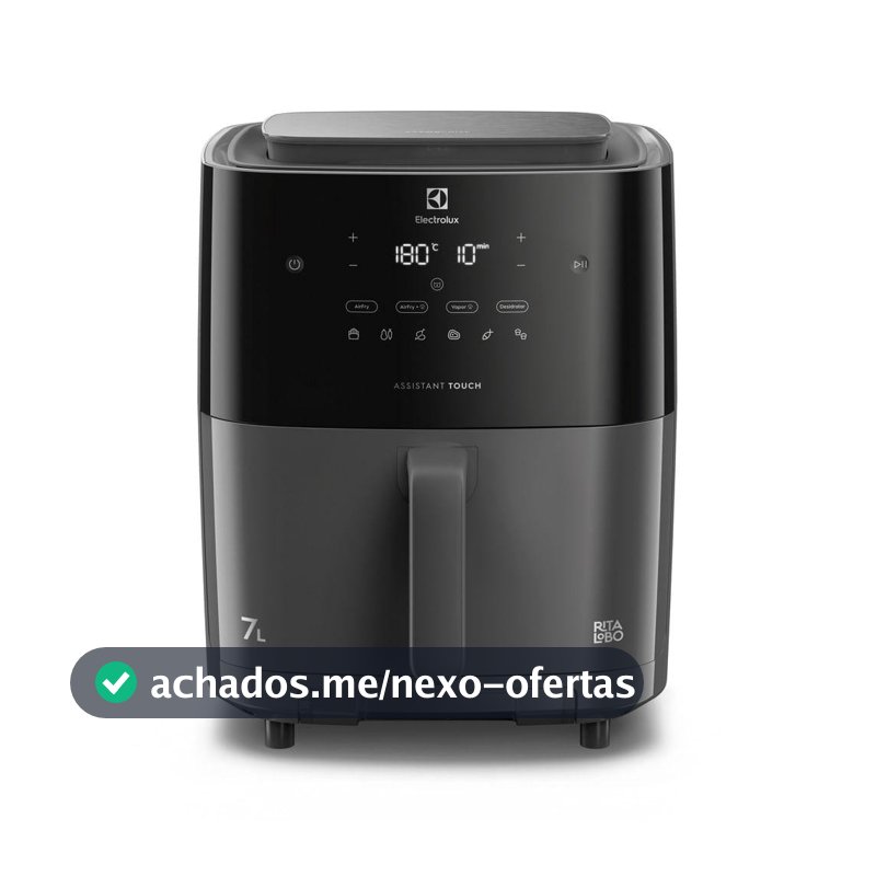 Air Fryer Electrolux por Rita Lobo 7L Digital Cinza Expert c/ Vapor e Autolimpeza 1700W (EAF180)
