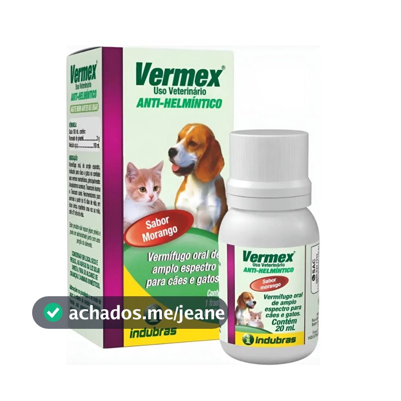 Vermex 20 ml - Vermífugo Para Cães e Gatos filhotes